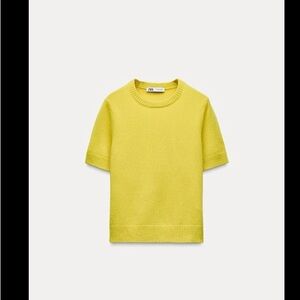 Yellow Wool Short Sleeve Top
